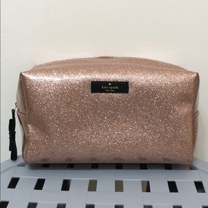 Kate Spade Rose Gold Glitterbug Cosmetic Bag